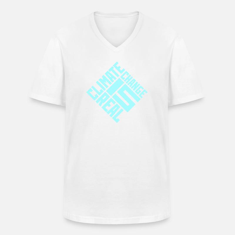 Climate Change Is Real Klimawandel Wissenschaft - Männer-T-Shirt mit V-Ausschnitt - Weiß