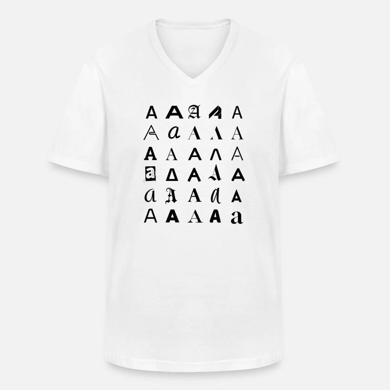 Typografie: Ein Buchstabenvariationsdesign. - Männer-T-Shirt mit V-Ausschnitt - Weiß