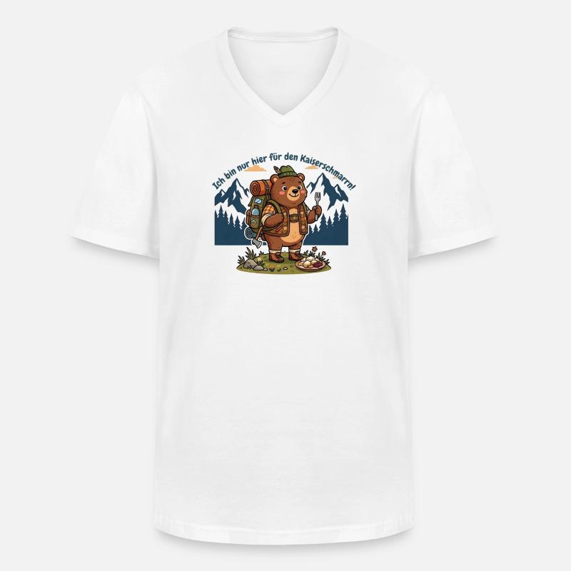 Kaiserschmarrn Wanderbär - Lustiges Wandershirt - Männer-T-Shirt mit V-Ausschnitt - Weiß