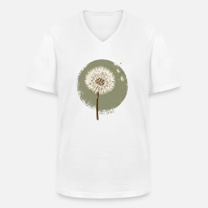 Pusteblume - Männer-T-Shirt mit V-Ausschnitt - Weiß