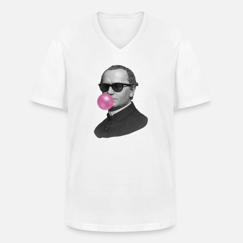 Gregor Mendel Kaugummi - Männer-T-Shirt mit V-Ausschnitt - Weiß