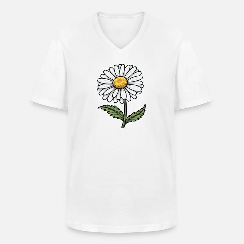 Gänseblümchen - Männer-T-Shirt mit V-Ausschnitt - Weiß
