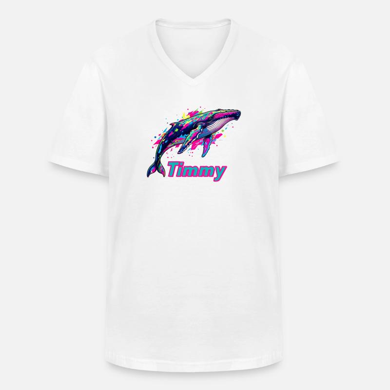 Neonwal Timmy Graffiti - Männer-T-Shirt mit V-Ausschnitt - Weiß