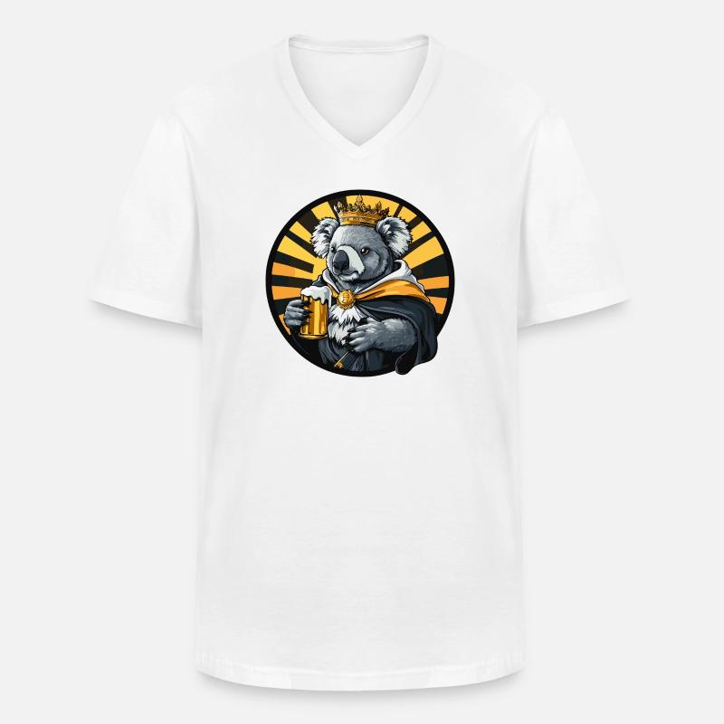 Koala Bier Lustig - Männer-T-Shirt mit V-Ausschnitt - Weiß