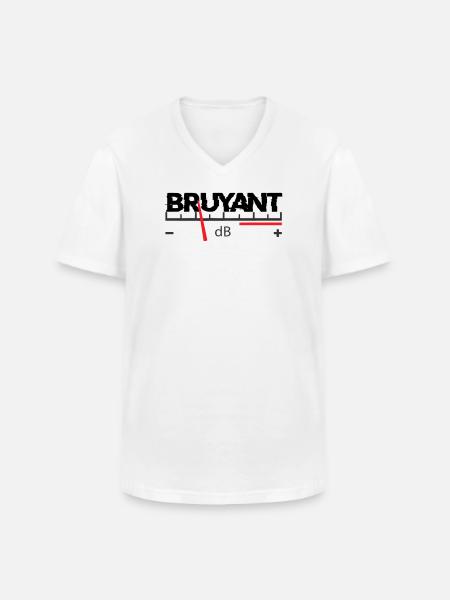 Bruyant - T-shirt col V Homme - blanc