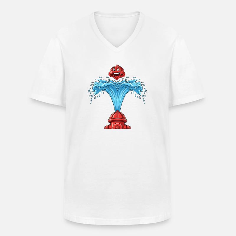 Herzsprudel aus Hydrant - Männer-T-Shirt mit V-Ausschnitt - Weiß
