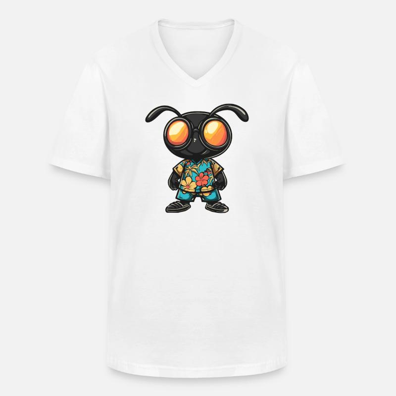 Ameise Comic Urlaub - Männer-T-Shirt mit V-Ausschnitt - Weiß