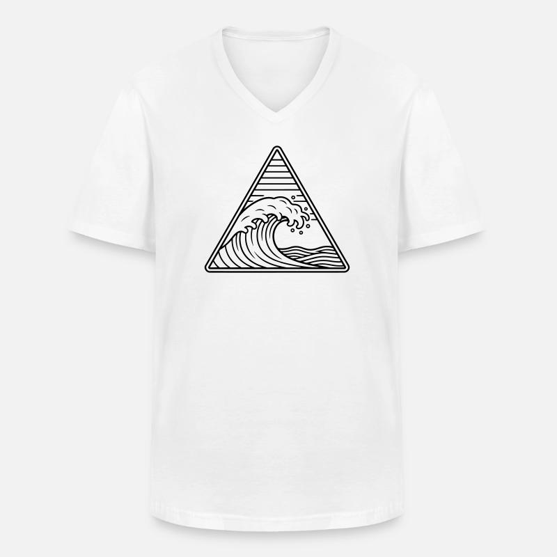 Meereswelle - Männer-T-Shirt mit V-Ausschnitt - Weiß