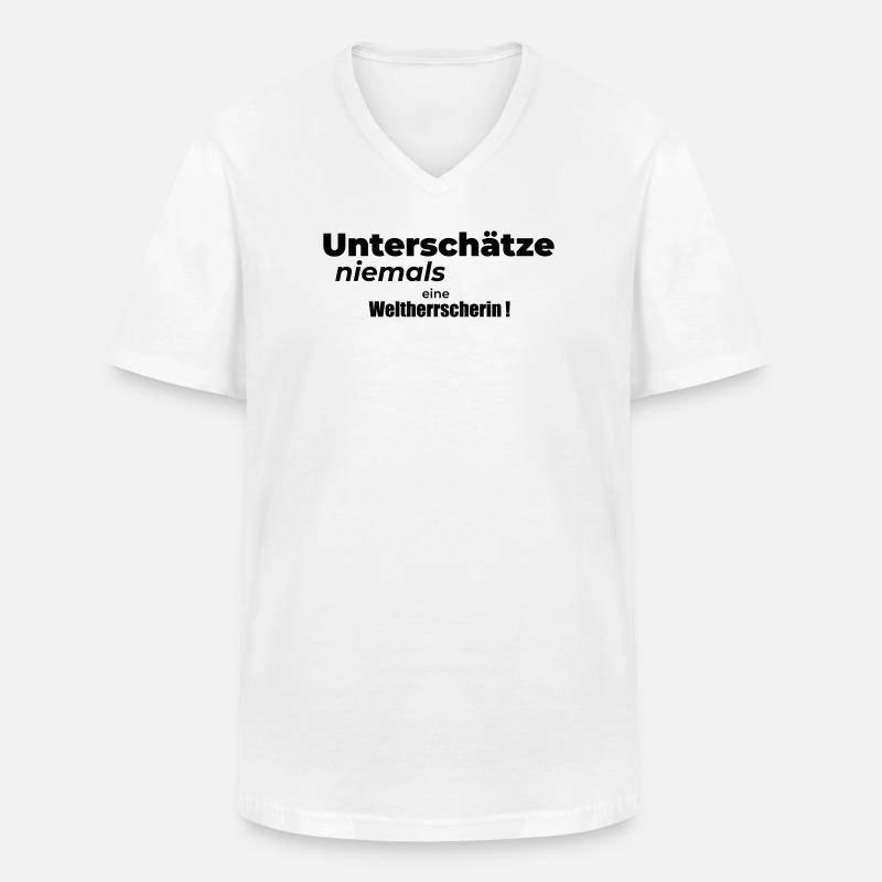 Weltherrscherin - Männer-T-Shirt mit V-Ausschnitt - Weiß