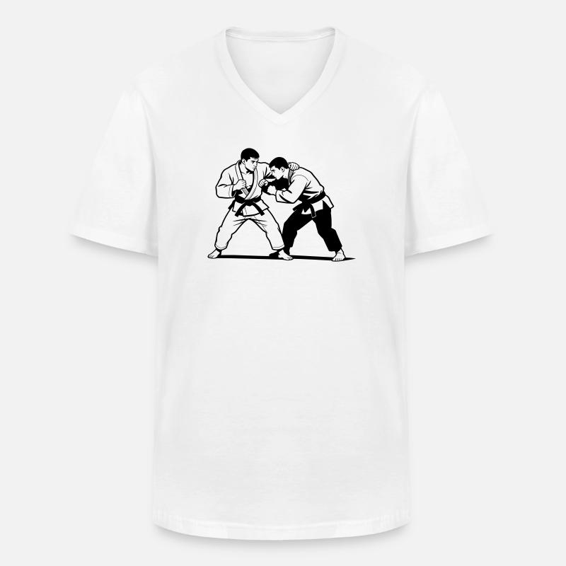 Sambo - Männer-T-Shirt mit V-Ausschnitt - Weiß