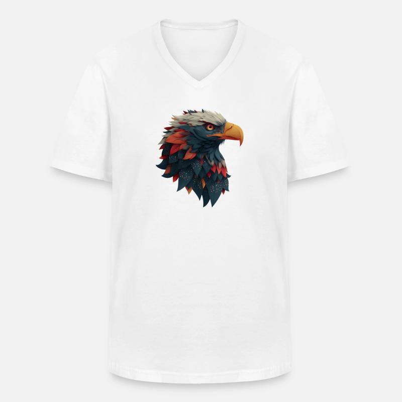 Powerful Eagle Head, Strong, Determined Gift - Men's V-Neck T-Shirt - white
