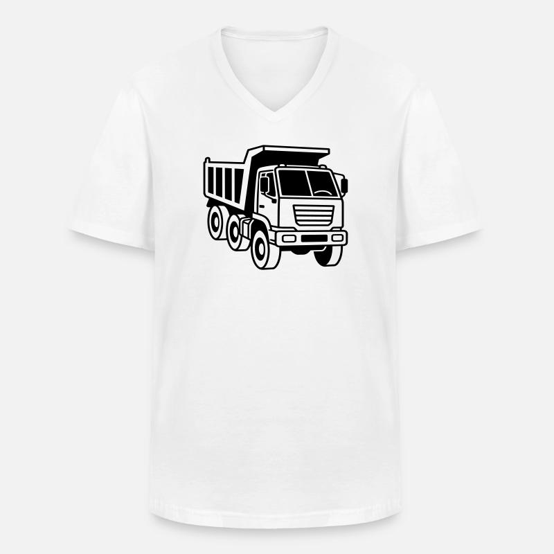 Muldenkipper - Männer-T-Shirt mit V-Ausschnitt - Weiß