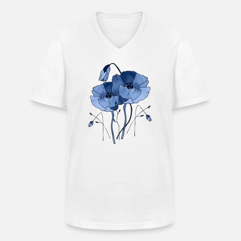 Blumen - Männer-T-Shirt mit V-Ausschnitt - Weiß