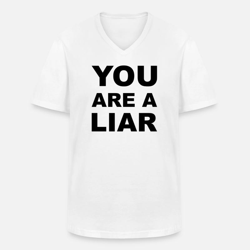 Lügner Lugner - Männer-T-Shirt mit V-Ausschnitt - Weiß