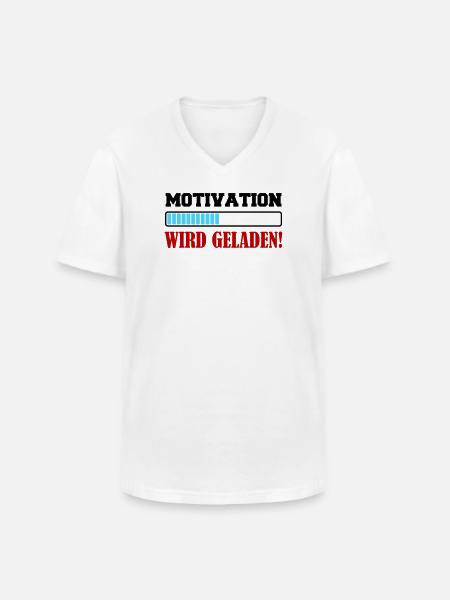 motivation_wird_geladen- - Männer-T-Shirt mit V-Ausschnitt - Weiß