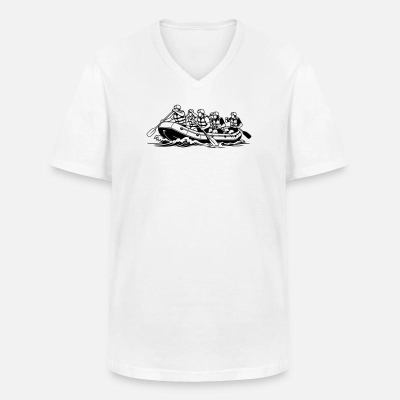 Rafting - Männer-T-Shirt mit V-Ausschnitt - Weiß