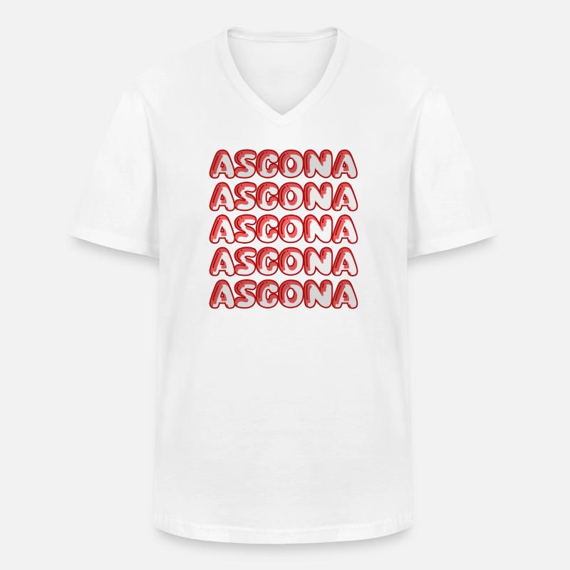Ascona als Tauchen - Männer-T-Shirt mit V-Ausschnitt - Weiß