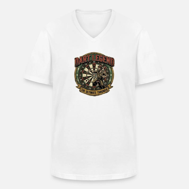 Dart Legend: Ultimate Thrower - Männer-T-Shirt mit V-Ausschnitt - Weiß