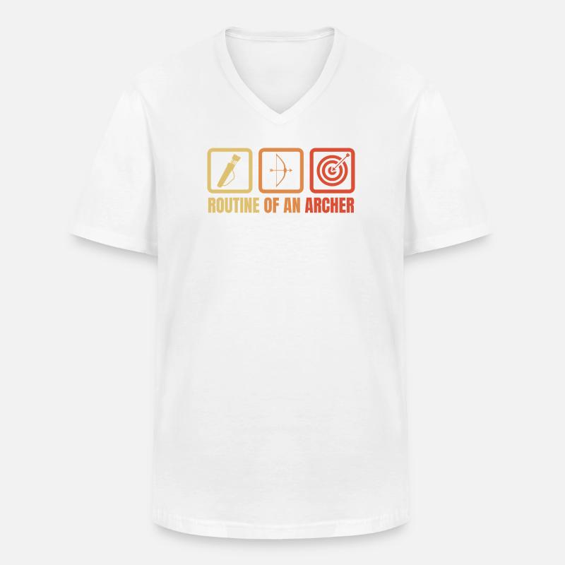 Routine de tir à l’arc - T-shirt col V Homme - blanc