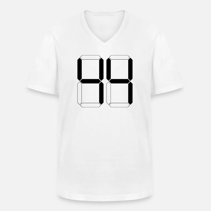 NUMMER 44 Vierundvierzig Geschenk Digital - Männer-T-Shirt mit V-Ausschnitt - Weiß