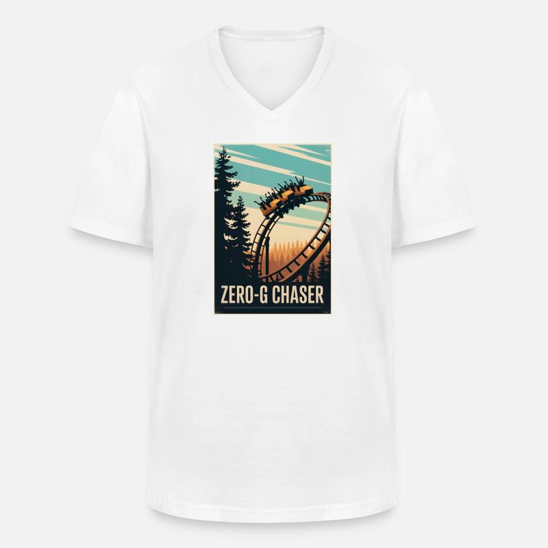Zero-G Jäger | Achterbahn Thrill - Männer-T-Shirt mit V-Ausschnitt - Weiß