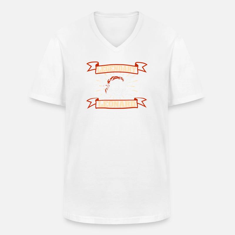 Leonard - Männer-T-Shirt mit V-Ausschnitt - Weiß