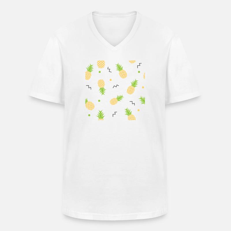 pineapple yellow pattern - Men's V-Neck T-Shirt - white