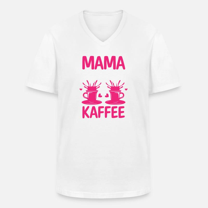 Kaffee Kaffeeliebhaber Mutter Mama - Männer-T-Shirt mit V-Ausschnitt - Weiß