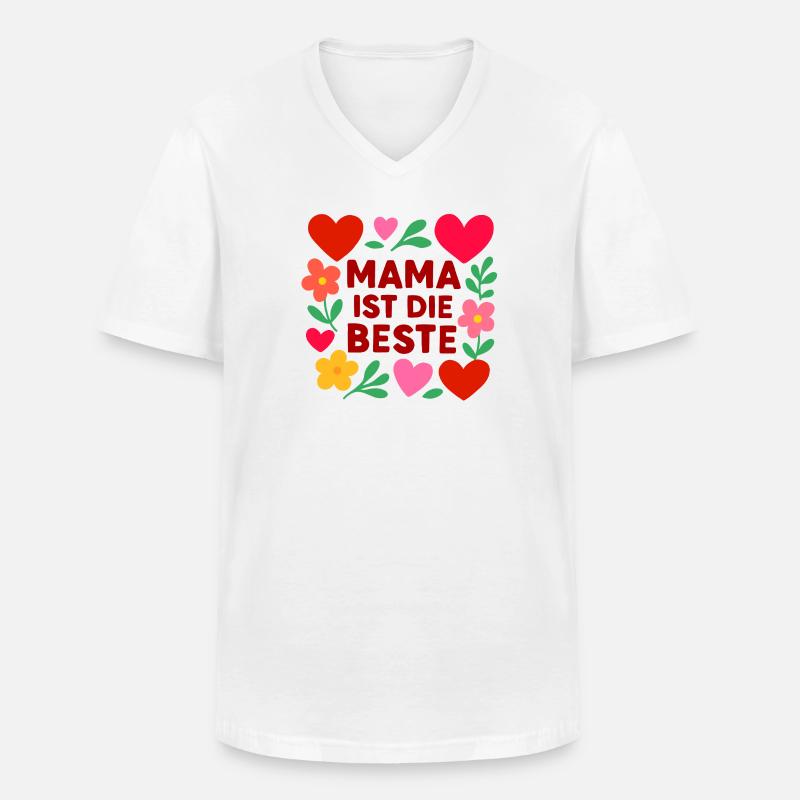 Mama ist die Beste  - Männer-T-Shirt mit V-Ausschnitt - Weiß