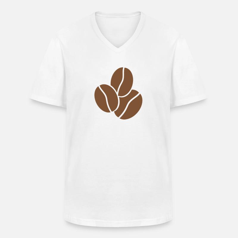 Kaffeebohnen - Männer-T-Shirt mit V-Ausschnitt - Weiß