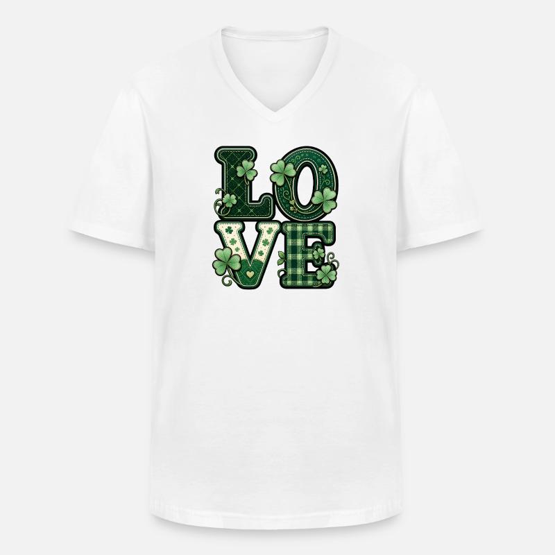 Love St Patricks Day - Männer-T-Shirt mit V-Ausschnitt - Weiß