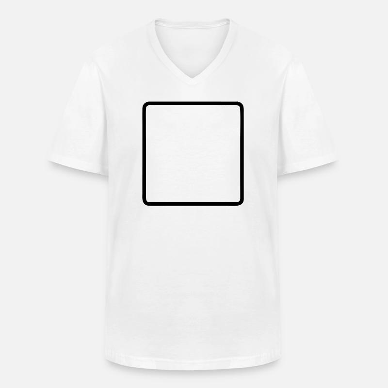 Square Frame Rounded Outline - Men's V-Neck T-Shirt - white
