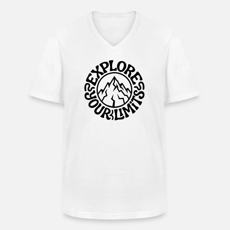 Bergsteigen - Männer-T-Shirt mit V-Ausschnitt - Weiß