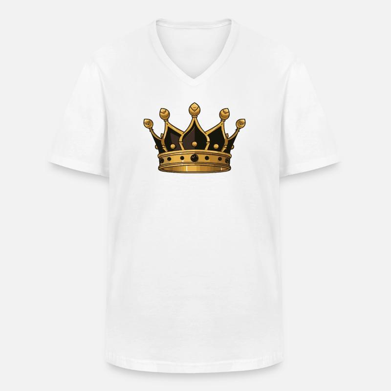 Krone Symbol - Männer-T-Shirt mit V-Ausschnitt - Weiß