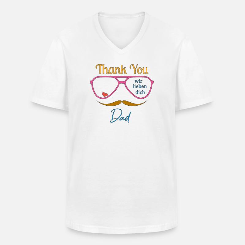 Danke Dad  - Männer-T-Shirt mit V-Ausschnitt - Weiß