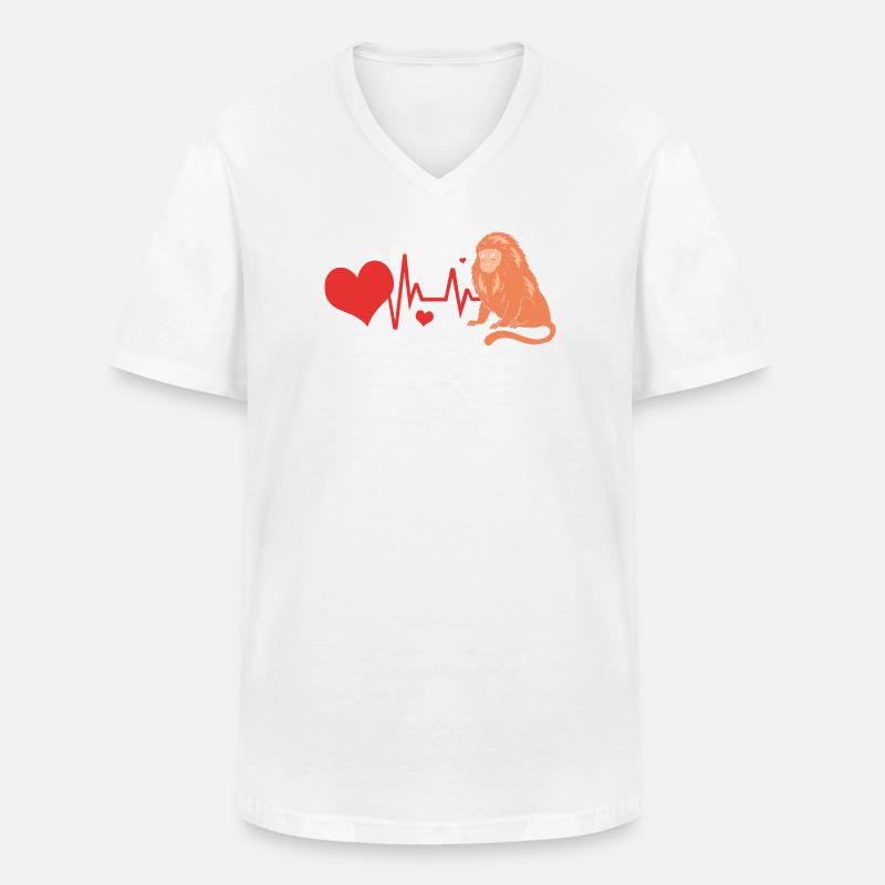 Tamarin Monkey Monkey Monkey Monkey Face - Men's V-Neck T-Shirt - white