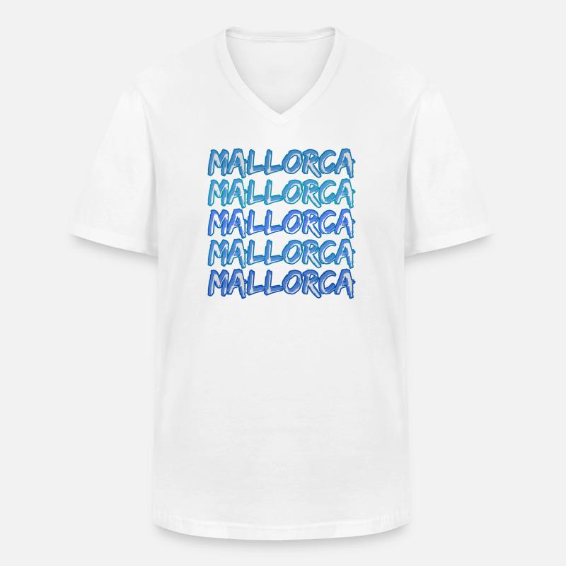 Tauchen Mallorca - Männer-T-Shirt mit V-Ausschnitt - Weiß
