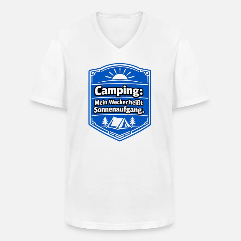 Camper - Männer-T-Shirt mit V-Ausschnitt - Weiß