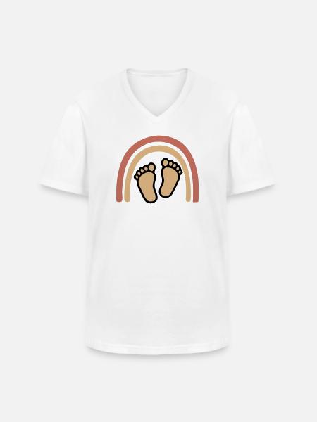 Baby Feet Rainbow Boho - Men's V-Neck T-Shirt - white