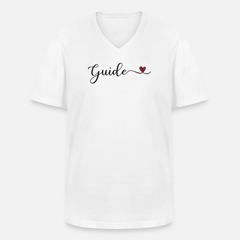 Guide - Männer-T-Shirt mit V-Ausschnitt - Weiß