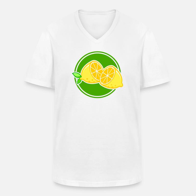 Zitrone - Männer-T-Shirt mit V-Ausschnitt - Weiß