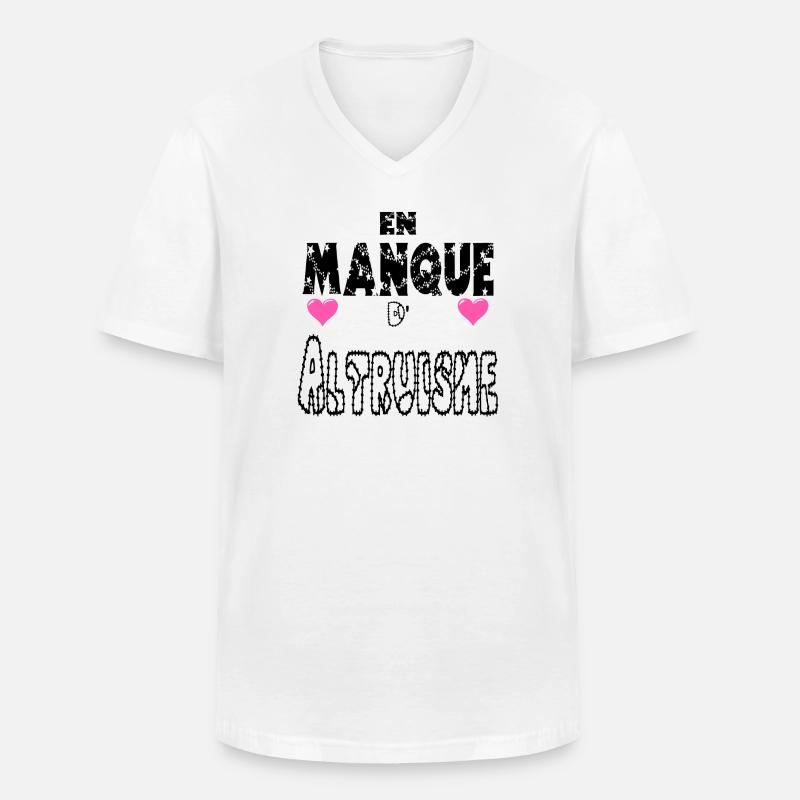 Fehlender Altruismus - Männer-T-Shirt mit V-Ausschnitt - Weiß
