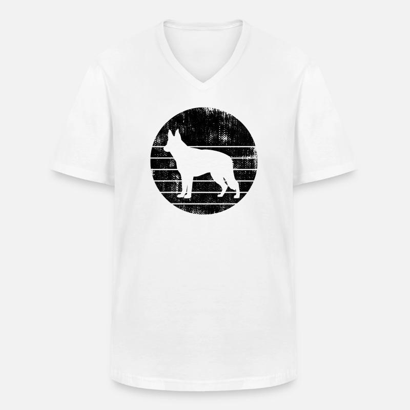 Deutscher Schäferhund - Männer-T-Shirt mit V-Ausschnitt - Weiß