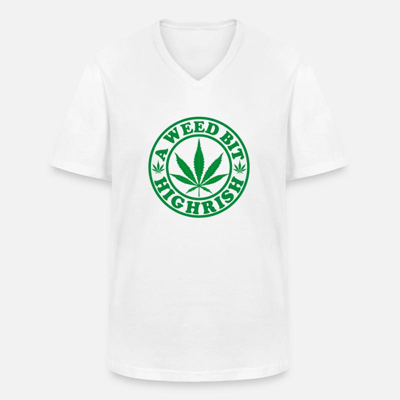 Weed Christmas Circle - Männer-T-Shirt mit V-Ausschnitt - Weiß
