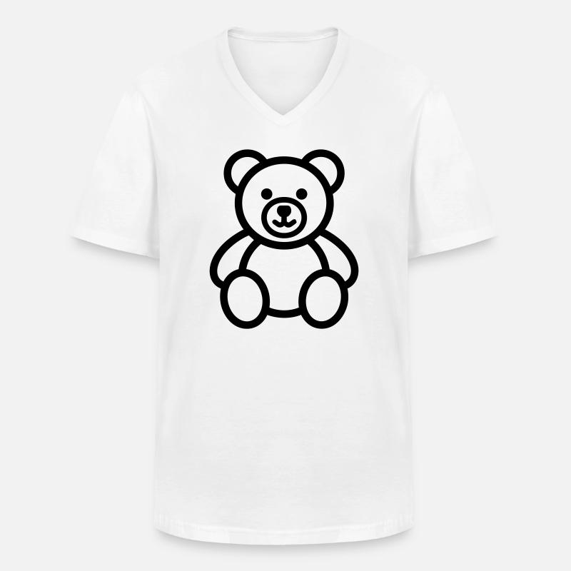 Bär - Männer-T-Shirt mit V-Ausschnitt - Weiß