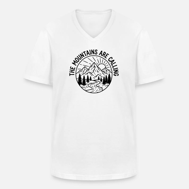 abspeichern - Männer-T-Shirt mit V-Ausschnitt - Weiß