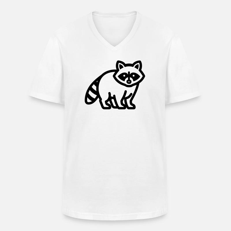 Waschbär - Männer-T-Shirt mit V-Ausschnitt - Weiß
