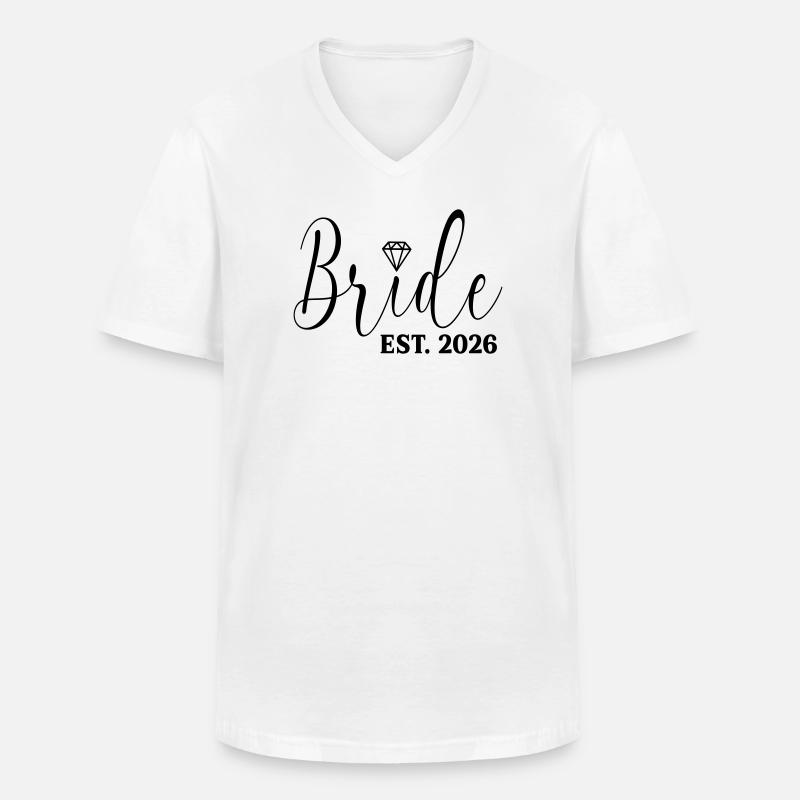 Brauthochzeit 2026 - Männer-T-Shirt mit V-Ausschnitt - Weiß