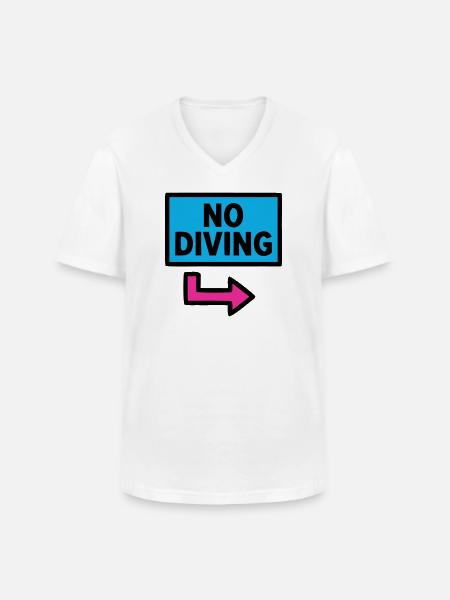 No Diving Schild Pool Retro - Männer-T-Shirt mit V-Ausschnitt - Weiß