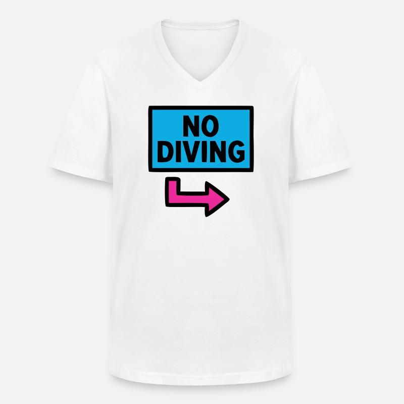 No Diving Schild Pool Retro - Männer-T-Shirt mit V-Ausschnitt - Weiß
